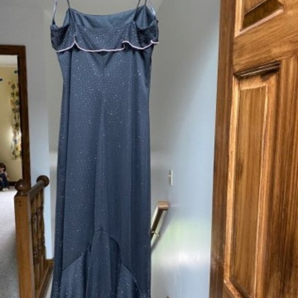 Black Strapless Dress with Pink Sparkles and Pink Trim. Size Medium. - Picture 3 of 5